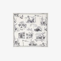 London Landmarks Silk Scarf in Monochrome | Burberry® Official