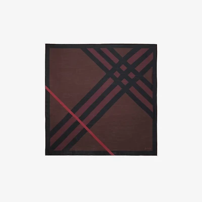 Check Cashmere Silk Scarf in Ruby red | Burberry® Official