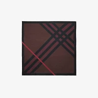 Check Cashmere Silk Scarf in Ruby red | Burberry® Official