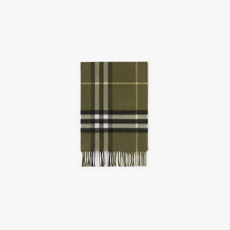 Check Cashmere Scarf in Pea | Burberry® Official