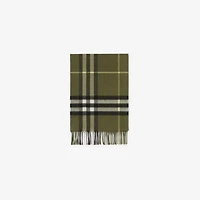 Check Cashmere Scarf in Pea | Burberry® Official