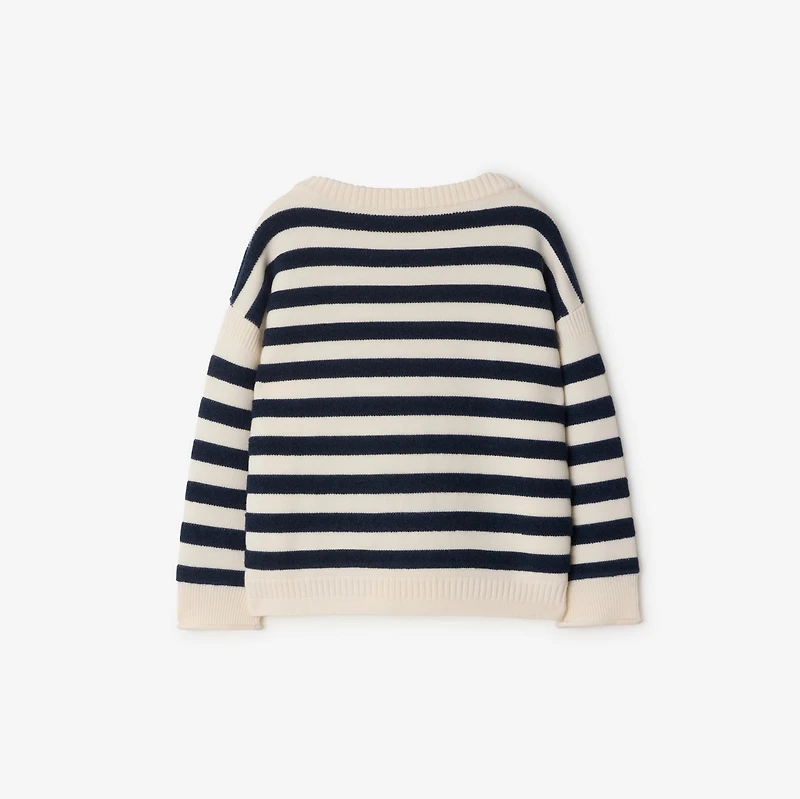 Logo Striped Wool Sweater in Storm | Burberry® Official