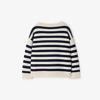 Logo Striped Wool Sweater in Storm | Burberry® Official