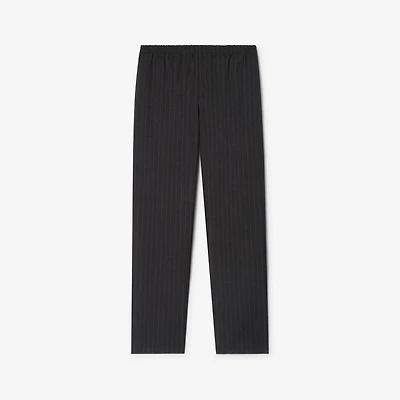 Pinstriped Wool Track Pants in Iron grey - Men | Burberry® Official