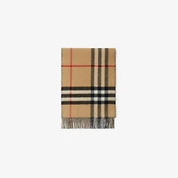 Contrast Check Cashmere Scarf in Archive beige/black | Burberry® Official