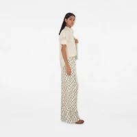 Knot Silk Trousers in Thatch - Women | Burberry® Official