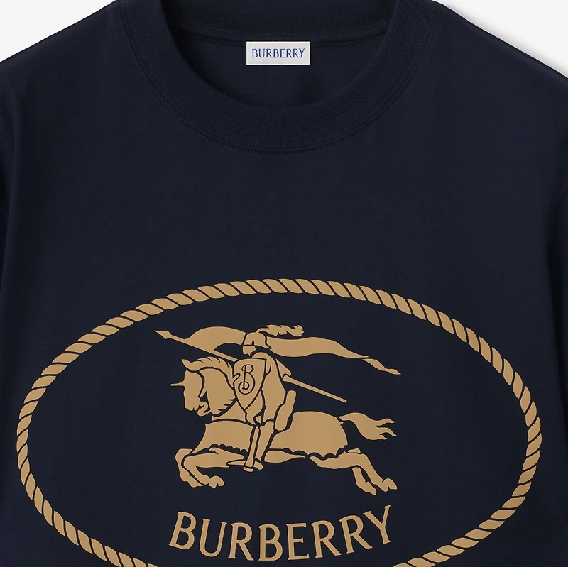 Knight Stamp Cotton T-shirt in Navy - Men | Burberry® Official