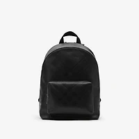 Embossed Check Backpack in Black - Men, Leather | Burberry® Official