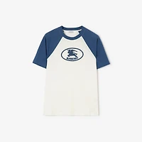 Knight Stamp Cotton Raglan T-shirt in Seashell white - Men | Burberry® Official