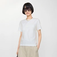 Knight Stamp Cotton T-shirt in Chalk white - Women, Lace | Burberry® Official