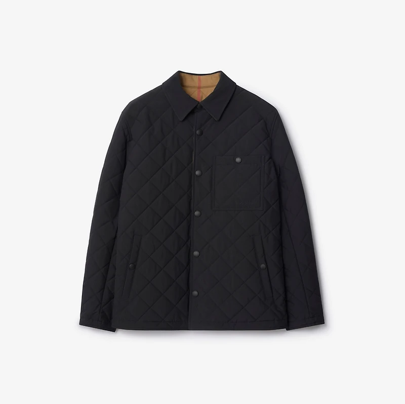 Reversible Quilted Jacket in Black/taupe brown - Men | Burberry® Official