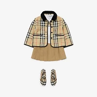 Check Quilted Nylon Barn Jacket in Sand | Burberry® Official