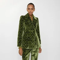 Baroque Velvet Blazer in Green - Women | Burberry® Official