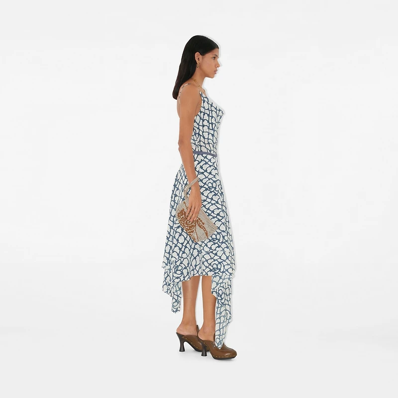 Knot Silk Skirt in Pool - Women | Burberry® Official