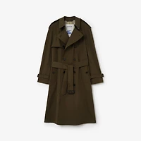 Long Lightweight Cotton Trench Coat in Marsh green - Men | Burberry® Official