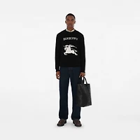 Embossed Check Tote in Black - Men | Burberry® Official