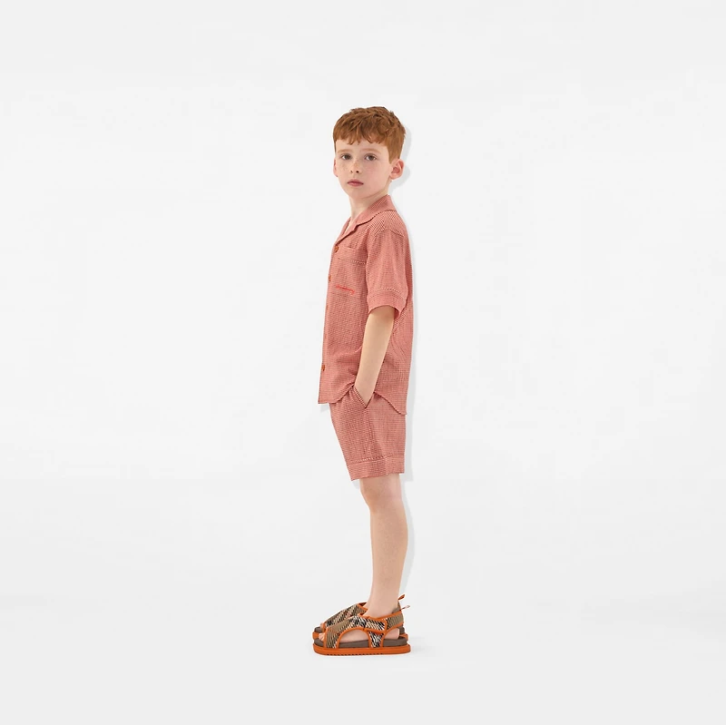 Gingham Cotton Shorts in Orange red | Burberry® Official