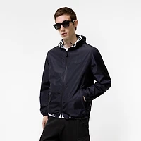 Reversible Check Hooded Jacket in Peacock blue - Men, Nylon | Burberry® Official