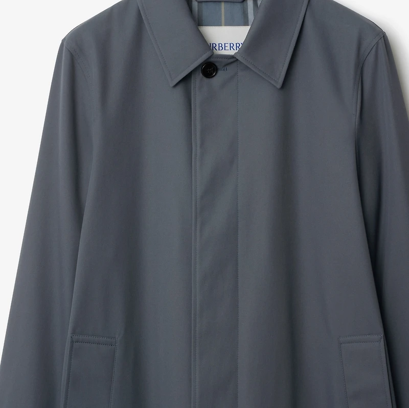 Long Gabardine Car Coat in Magnet - Men, Cotton | Burberry® Official