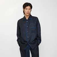 Sunflower Silk Pyjama Shirt in Silhouette black - Men | Burberry® Official