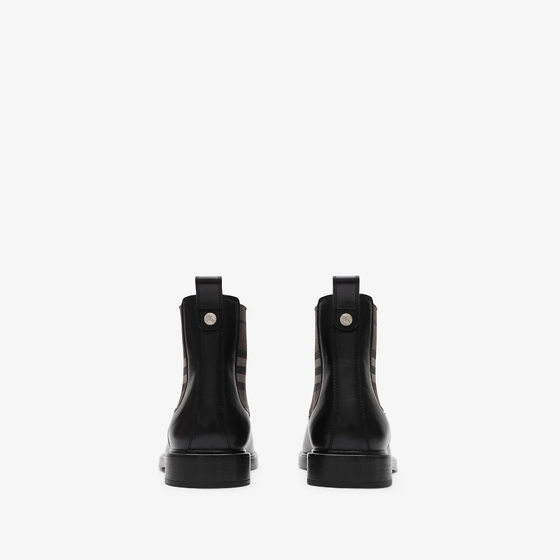 Leather Pembroke Boots in Black - Men | Burberry® Official