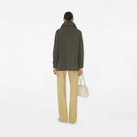 Stretch Wool Field Jacket in Moss melange - Women, Technical | Burberry® Official