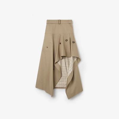 Gabardine Asymmetric Trench Skirt in Saltmarsh beige - Women | Burberry® Official