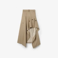 Gabardine Asymmetric Trench Skirt in Saltmarsh beige - Women | Burberry® Official