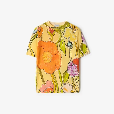 Highgrove Cascading Flowers Wool Top in Yellow - Women | Burberry® Official