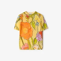 Highgrove Cascading Flowers Wool Top in Yellow - Women | Burberry® Official