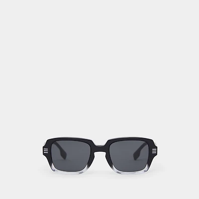 Logo Detail Rectangular Frame Sunglasses in Black/transparent - Men | Burberry® Official