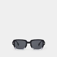 Logo Detail Rectangular Frame Sunglasses in Black/transparent - Men | Burberry® Official