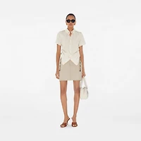 Slim Fit Striped Silk Shirt in Clam - Women | Burberry® Official