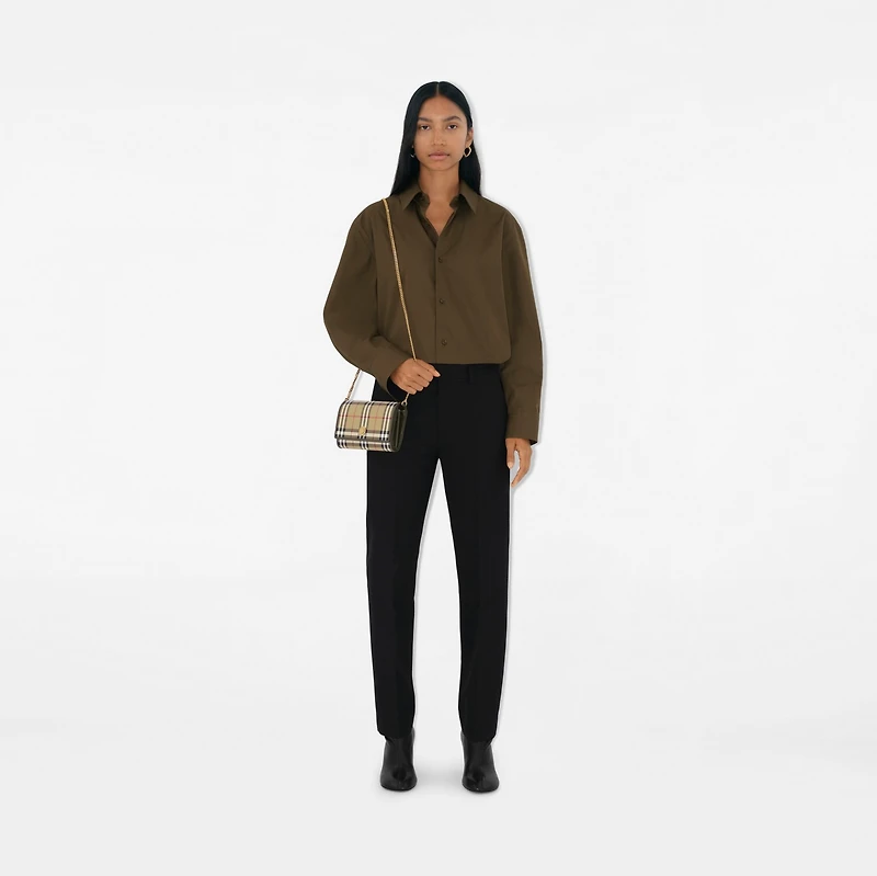 Check Chain Strap Wallet in Archive beige/military - Women | Burberry® Official