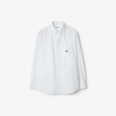 Relaxed Fit EKD Cotton Oxford Shirt in White - Men | Burberry® Official