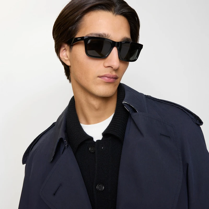 Logo Rectangular Sunglasses​ in Black - Men | Burberry® Official