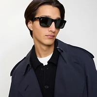 Logo Rectangular Sunglasses​ in Black - Men | Burberry® Official