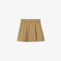 Pleated Cotton Blend Skirt in Sand | Burberry® Official