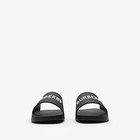 Logo Slides in Black/white - Men | Burberry® Official
