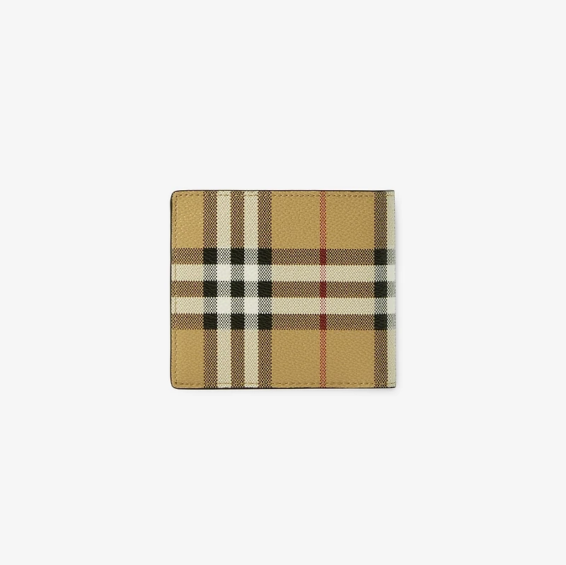 Check Bifold Coin Wallet in Archive beige - Men, Canvas | Burberry® Official