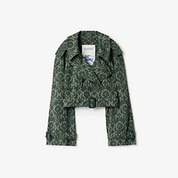Cropped Baroque Viscose Blend Trench Jacket in Vine green - Women, Nylon | Burberry® Official