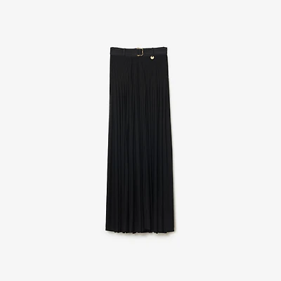 Pleated Crepe Jersey Maxi Skirt in Black - Women | Burberry® Official
