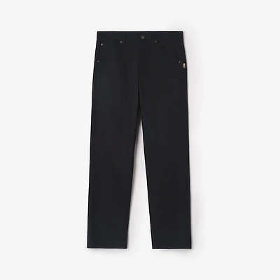 Gabardine Trousers in Navy - Men | Burberry® Official