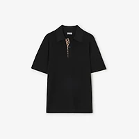 Wool Polo Shirt in Black - Men | Burberry® Official