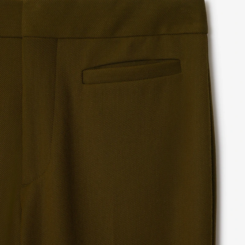 Nylon Wool Blend Tailored Trousers in Furrow - Women | Burberry® Official