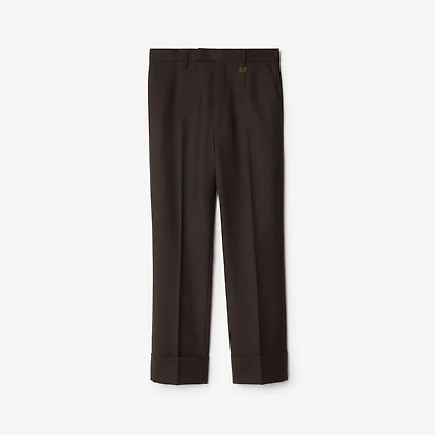 Wool Tailored Trousers in Soot brown - Men | Burberry® Official