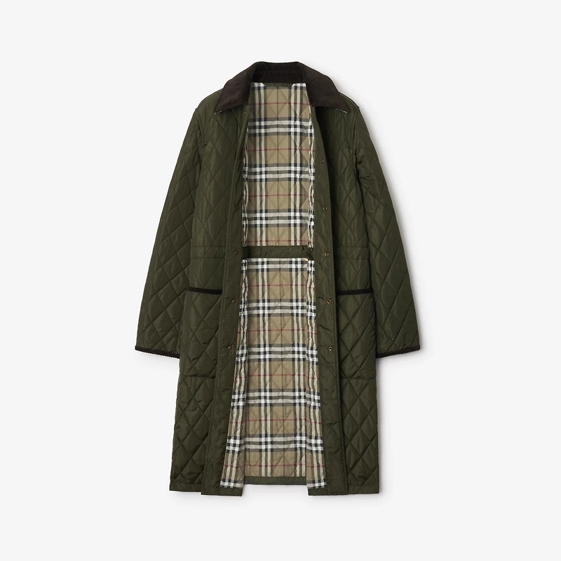 Mid-length Quilted Nylon Car Coat in Shale - Women | Burberry® Official