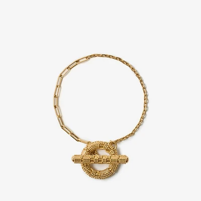 Check Granulation T-Bar Bracelet​ in Gold - Women | Burberry® Official