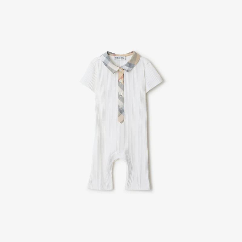 Stretch Cotton Playsuit in White - Children | Burberry® Official