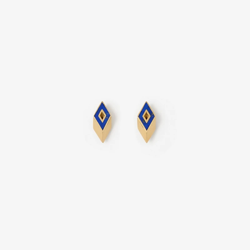 Lapis Hollow Stud Earrings in Gold/blue - Women | Burberry® Official